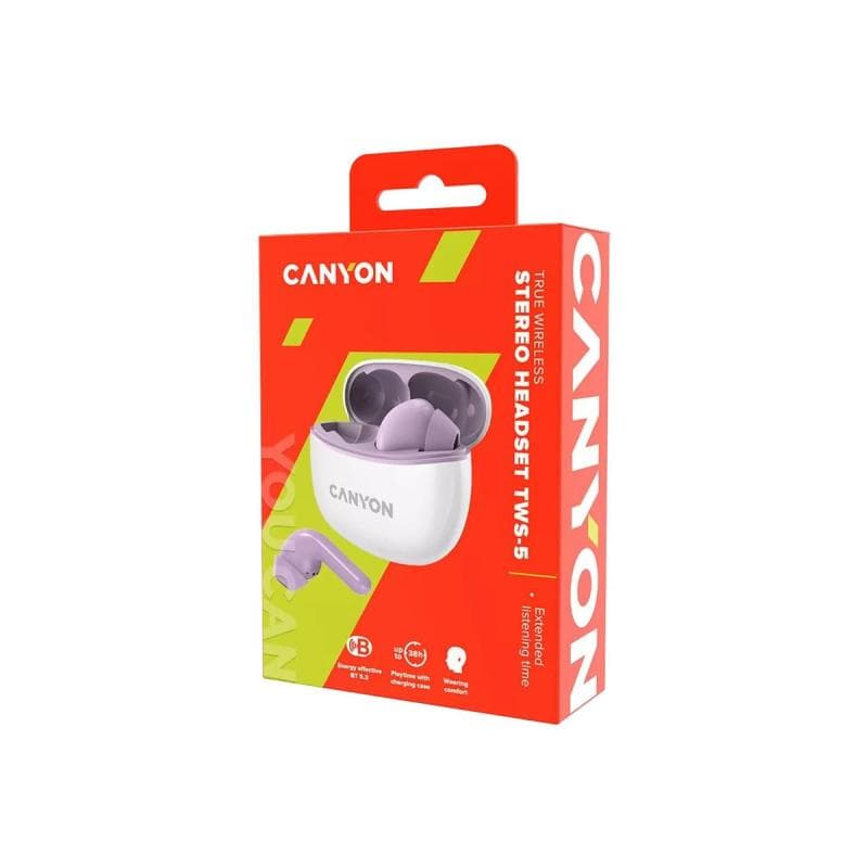 CANYON Bluetooth Headset TWS-5   In-Ear/Stereo/BT5.3  purple retail