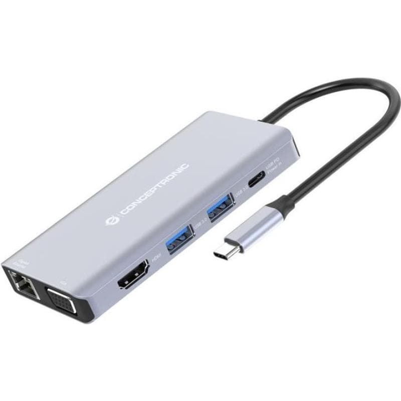 CONCEPTRONIC Dock USB-C->HDMI,USB3.0,100WPD 10-in-1    0.25m