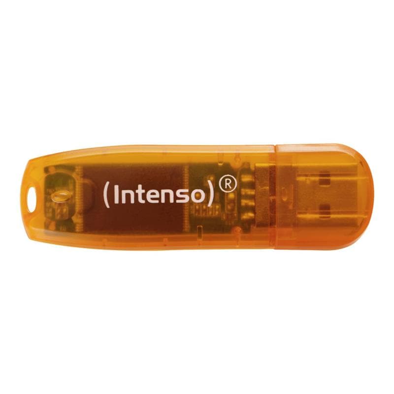 INTENSO USB-Stick 2.0 RAINBOW LINE 2 x 64 GB orange Kostengünstiger Datenspeicher im farbenfrohen De