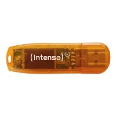 INTENSO USB-Stick 2.0 RAINBOW LINE 2 x 64 GB orange Kostengünstiger Datenspeicher im farbenfrohen De