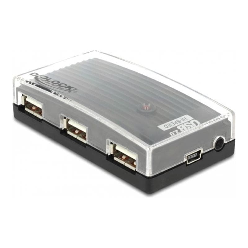DELOCK 4 Port USB 2.0 Kabel-Hub mit USB Type-C? zu 3 x USB-A Buchse + 1 x USB-C? Stecker