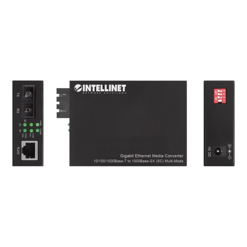 INTELLINET Gigabit Medienkonverter SC Multimode 550m Auto