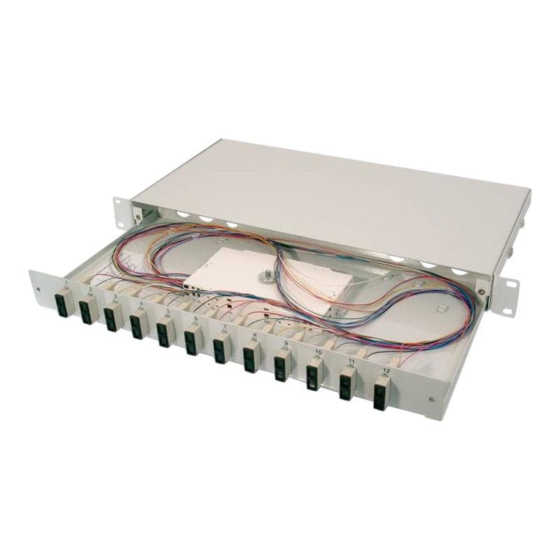 DIGITUS LFO splice box 1U equipped 6x SC DX OS2 incl. splice cassette colored pigtails couplers