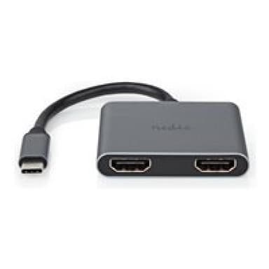 NEDIS USB-C? Adapter USB 3.2 Gen 1 | USB-C? Stecker | 2x HDMI? | | 4K@30Hz | 0.10 m | Rund | Vernick