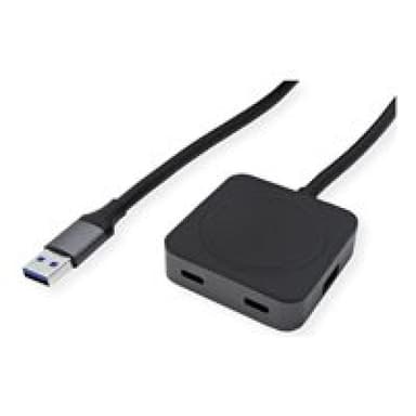 VALUE USB3.2 Gen1 Hub 2xA+ 2xC mit Verlängerungskabel 5m