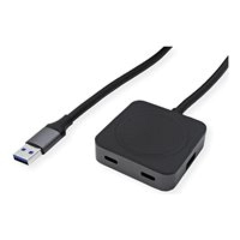VALUE USB3.2 Gen1 Hub 2xA+ 2xC mit Verlängerungskabel 5m