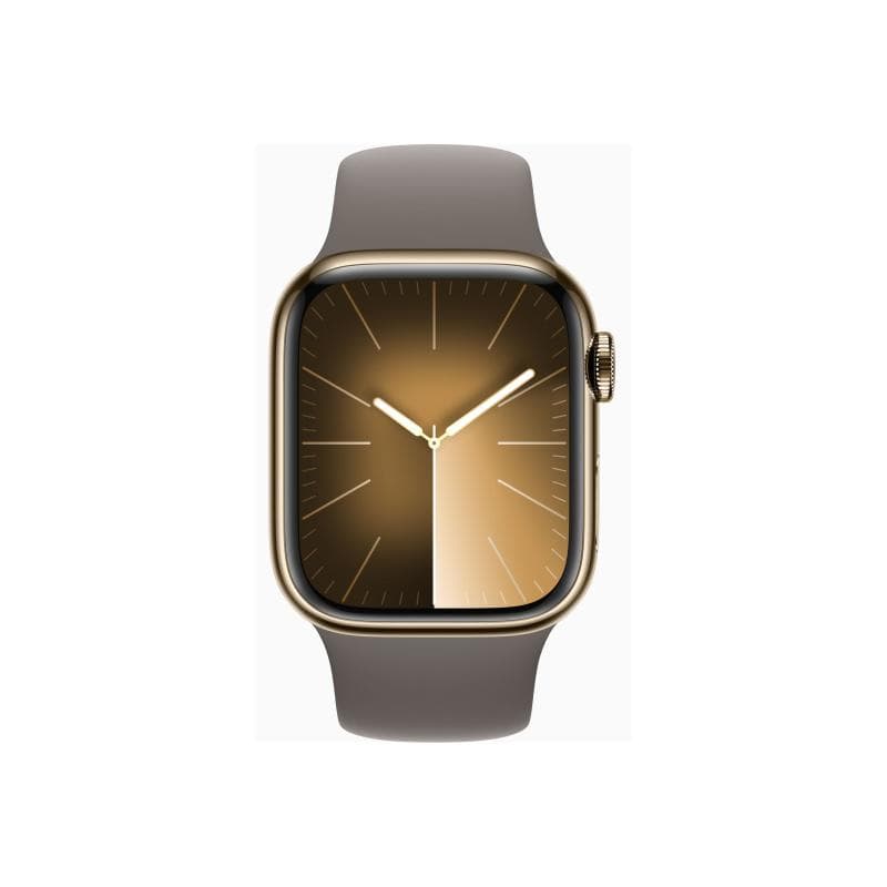APPLE Watch Series 9 GPS + Cellular 41mm Gold Stainless Steel Case with Clay Sport Band - M/L