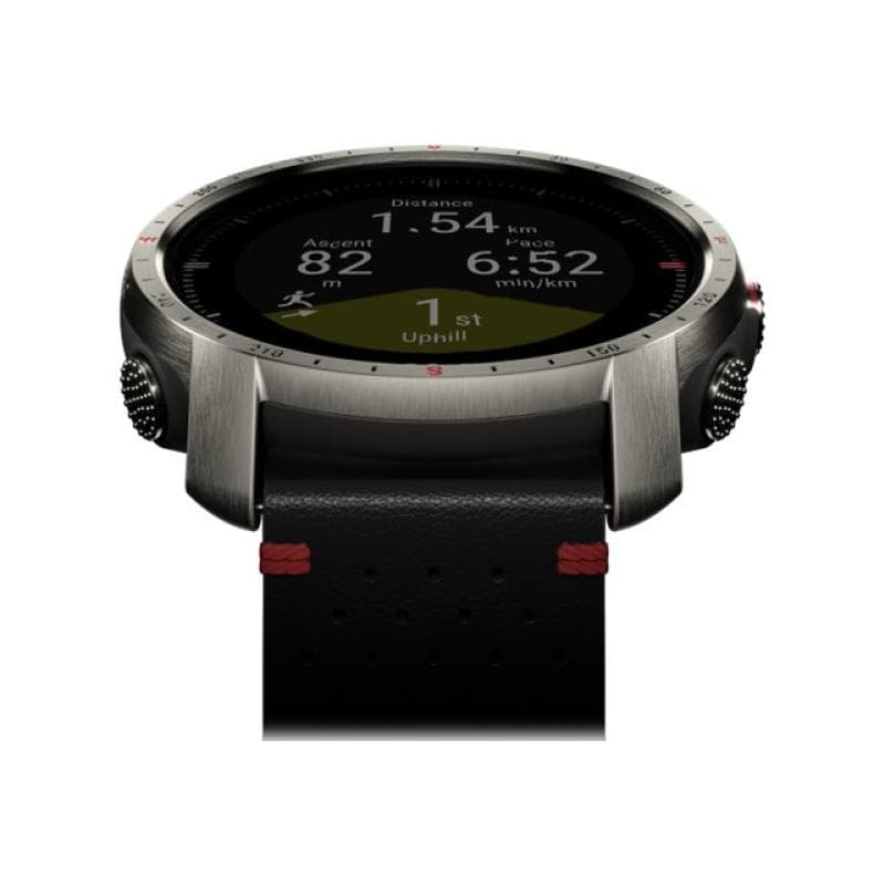 POLAR Grit X Pro - Titan - Sportuhr mit Band - perforated leather - grau - Bandgröße: M/L - Anzeige