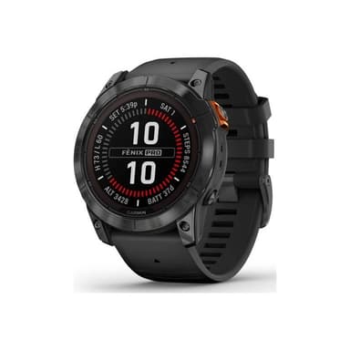GARMIN Fenix 7X Pro - Solar Edition - 51 mm - Slate Gray - Sportuhr mit Band - Silikon - schwarz - H