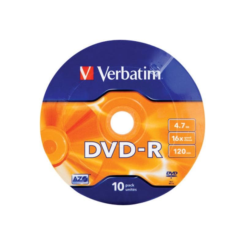 VERBATIM DVD-R Rohlinge AZO 4.7GB Datenspeicher (10er Pack) Optische Disks stellen die ideale Lösung