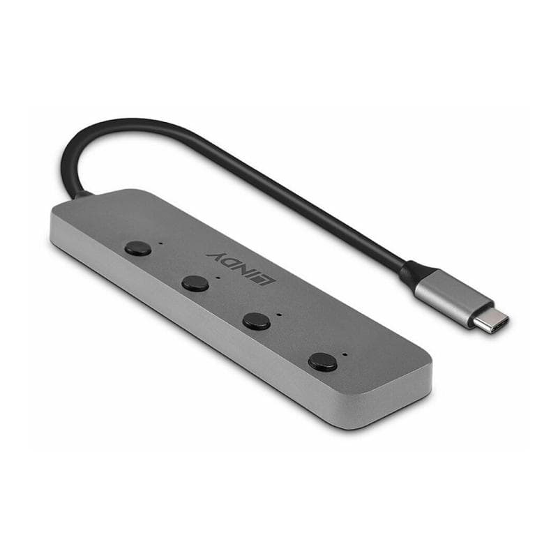 LINDY USB 3.2 Typ C Hub 4 Port mit Ein-/Ausschalter