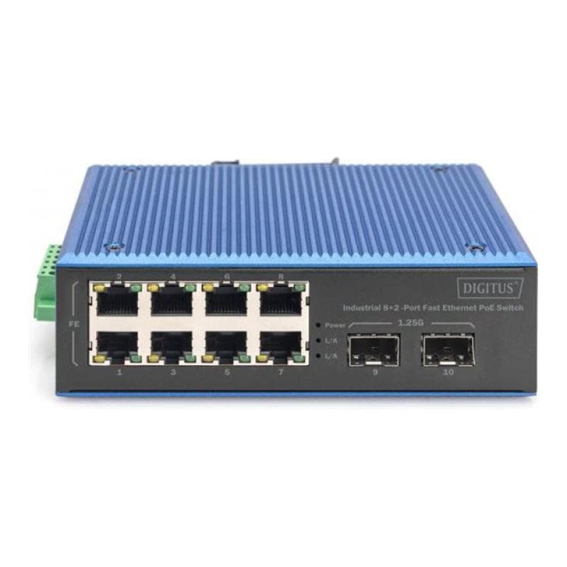 DIGITUS Switch 8+2 -Port Fast Ethernet PoE C/APC Stecker 5