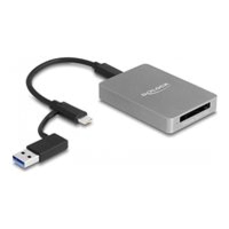 DELOCK USB Type-C Card Reader im Aluminium Gehäuse für CFexpress oder XQD Speicherkarten