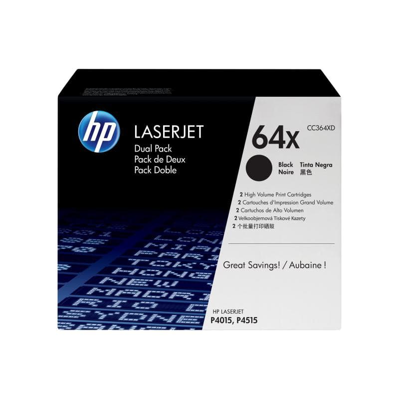 HP 64X 2er Pack Schwarz LaserJet Tonerpatrone (CC364XD)