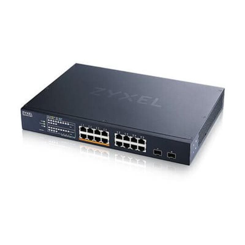 ZYXEL 16-Port 2.5GbE, 2 SFP+, 8 x PoE++ 802.3 bt, 180W  Smart Switch, NebulaFlex  (Webmanaged und Cl