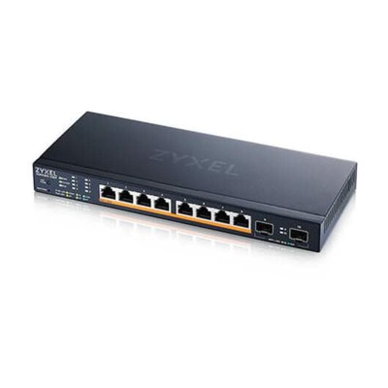 ZYXEL 8-Port 2.5GbE, 2 SFP+, 8 x PoE++ 802.3 bt, 130W Smart Switch, NebulaFlex  (Webmanaged und Clou