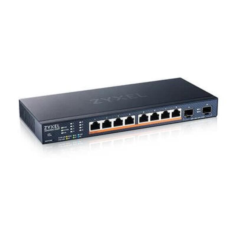 ZYXEL 8-Port 2.5GbE, 2 SFP+, 8 x PoE++ 802.3 bt, 130W Smart Switch, NebulaFlex  (Webmanaged und Clou