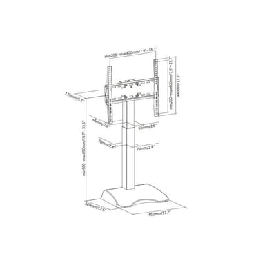 EQUIP Bodenstandhalter 17″-32″/ 1TFT  8kg 1Ablage  Höhe   sw