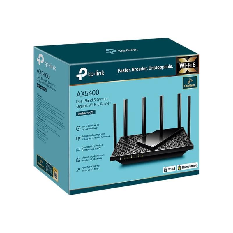 TP-LINK Archer AX72 - Wi-Fi 6 (802.11ax) - Dual-Band (2,4 GHz/5 GHz) - Eingebauter Ethernet-Anschlus