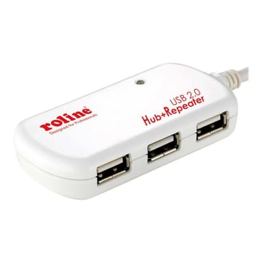 ROLINE USB 2.0 4-Port Hub mit Repeater - 12m