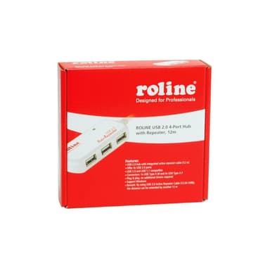 ROLINE USB 2.0 4-Port Hub mit Repeater - 12m