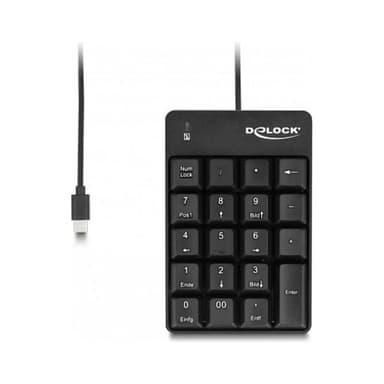 DELOCK USB Type-C Nummernblock 19 Tasten schwarz