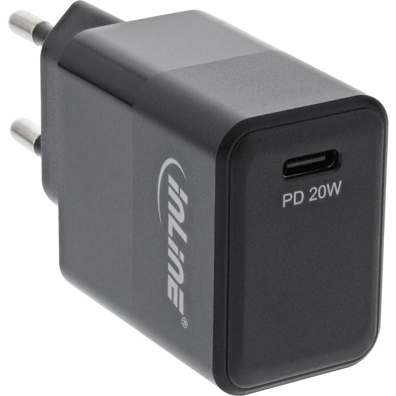 INLINE USB PD Netzteil Ladegerät Single USB-C, Power Delivery, 20W, schwarz