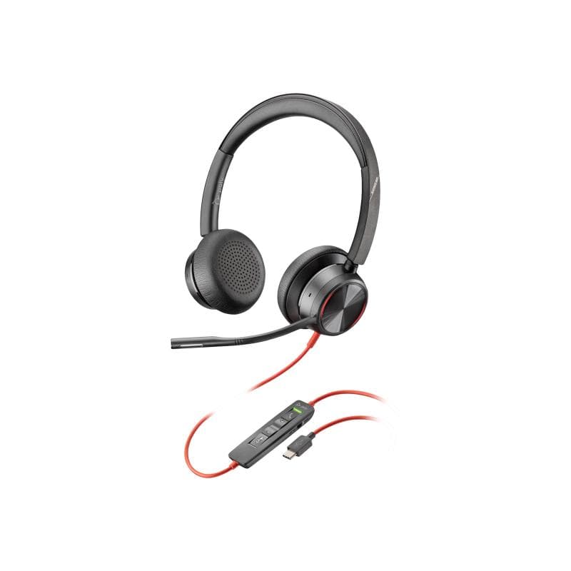 HP POLY Blackwire 8225 Stereo USB-C Headset + USB-C/A Adapter