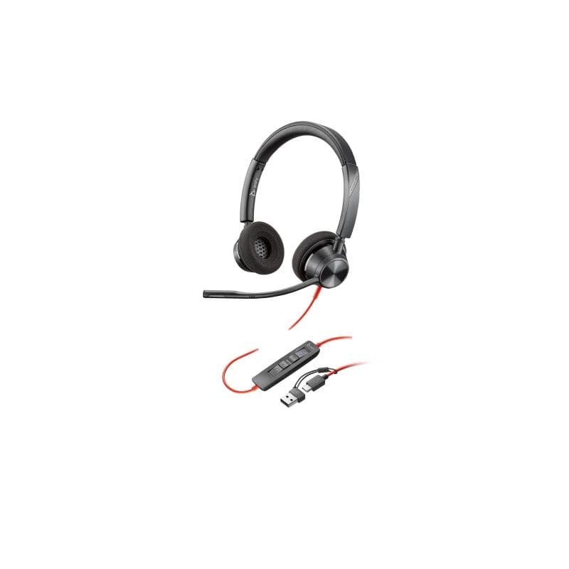 HP Poly Blackwire 3320 Stereo Microsoft Teams Certified USB-C Headset +USB-C/A Adapter