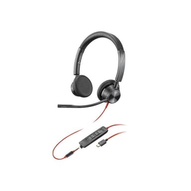 HP Poly Blackwire 3325 Stereo USB-C Headset +3.5mm Plug +USB-C/A Adapter