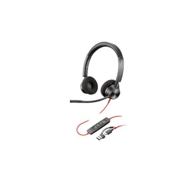 HP Poly Blackwire 3320 Stereo USB-C Headset +USB-C/A Adapter