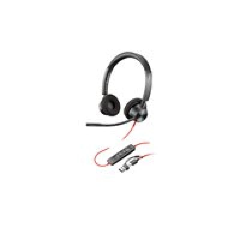 HP Poly Blackwire 3320 Stereo USB-C Headset +USB-C/A Adapter
