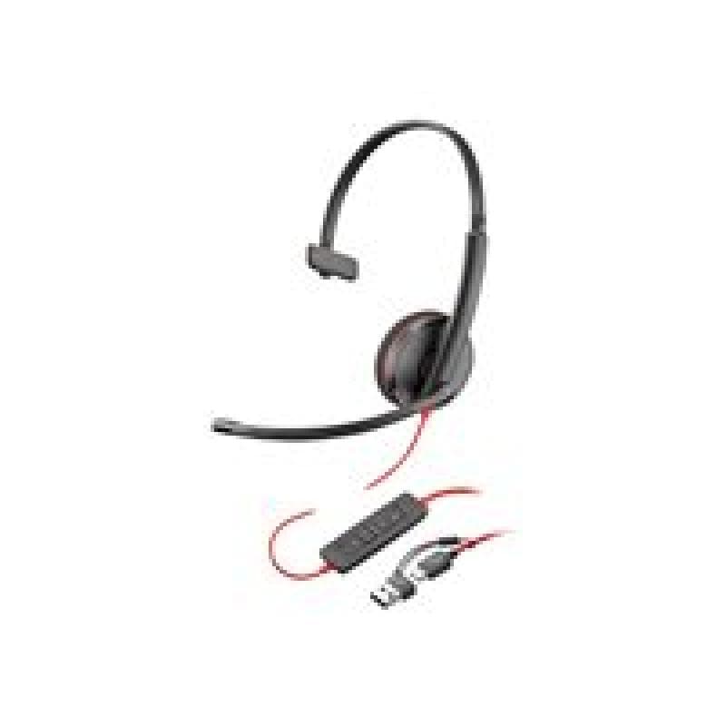 HP Poly Blackwire 3210 Monaural USB-C Headset +USB-C/A Adapter