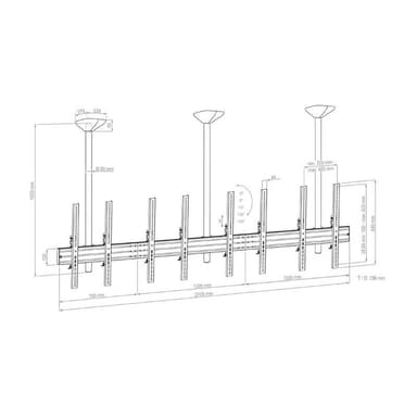 HAGOR CPS Menuboard D4P 46-65 4fach Menuboard Deckenhalterung für Displays 116,8-165,1cm 46-65Zoll V