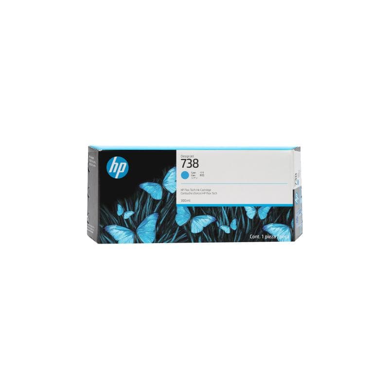 HP 738 300-ml Cyan DesignJet Ink Cartridge