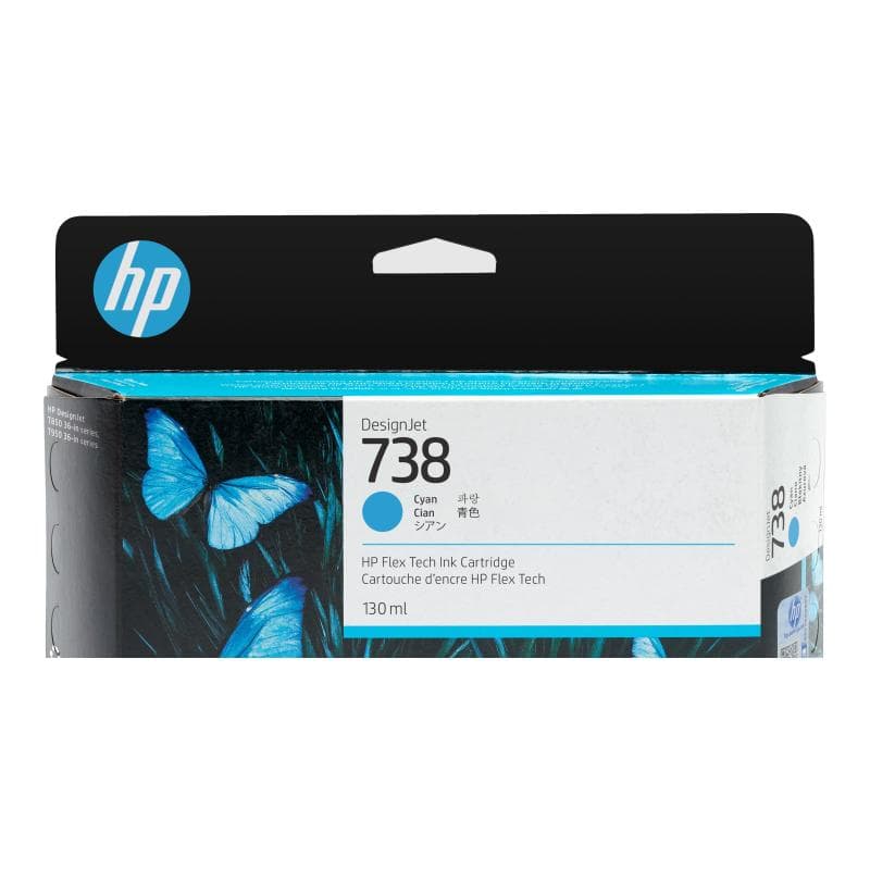 HP 738 130-ml Cyan DesignJet Ink Cartridge