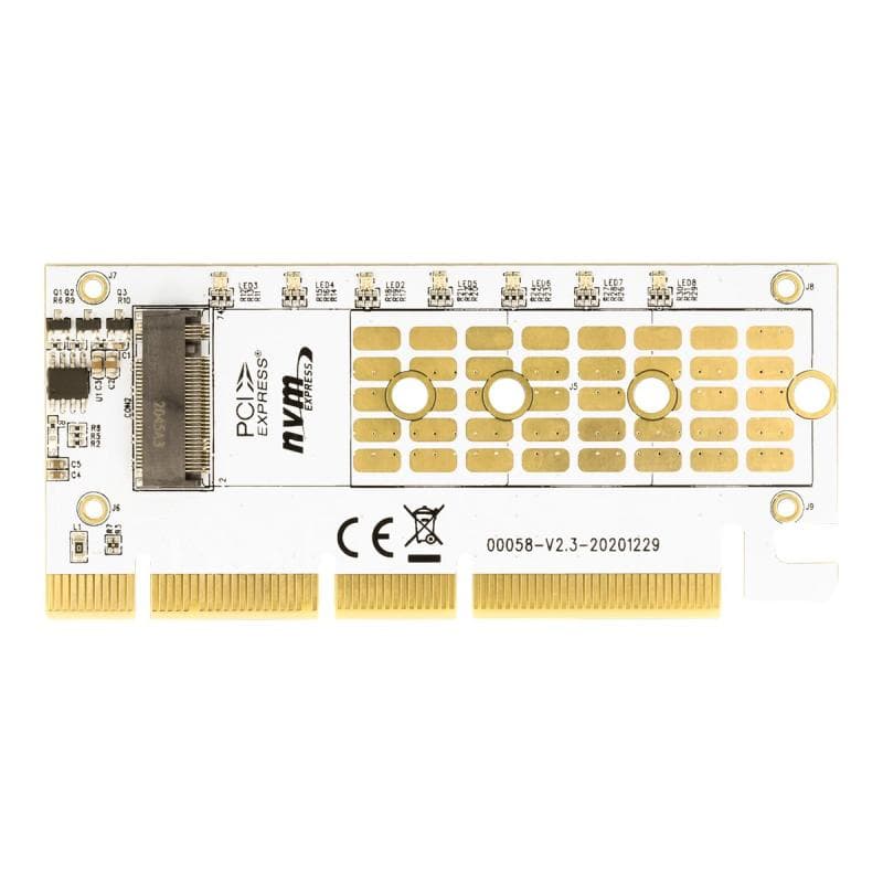 DELOCK PCI Express x16 x1 / x4 / x8 Karte zu 1 x NVMe M.2 Key M mit LED Beleuchtung