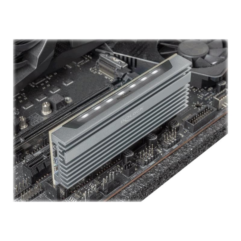 DELOCK PCI Express x16 x1 / x4 / x8 Karte zu 1 x NVMe M.2 Key M mit LED Beleuchtung