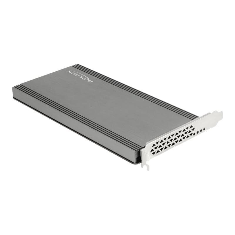 DELOCK PCI Express x16 Karte zu 4 x intern NVMe M.2 Key M mit Kühlkörper und Lüfter - Bifurcation