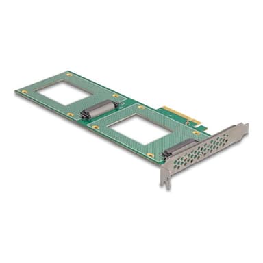 DELOCK PCI Express 4.0 x8 Karte zu 2 x intern U.2 NVMe SFF-8639 - Bifurcation LxB 236 x 87mm