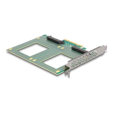DELOCK PCI Express 4.0 x8 Karte zu 2 x intern U.2 NVMe SFF-8639 - Bifurcation LxB 144 x 122mm