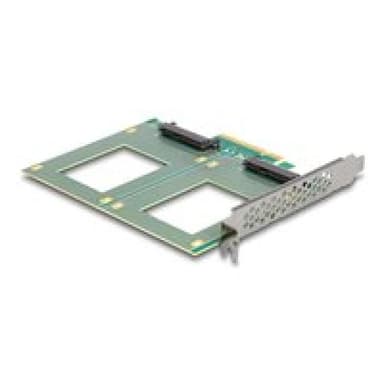 DELOCK PCI Express 4.0 x8 Karte zu 2 x intern U.2 NVMe SFF-8639 - Bifurcation LxB 144 x 122mm