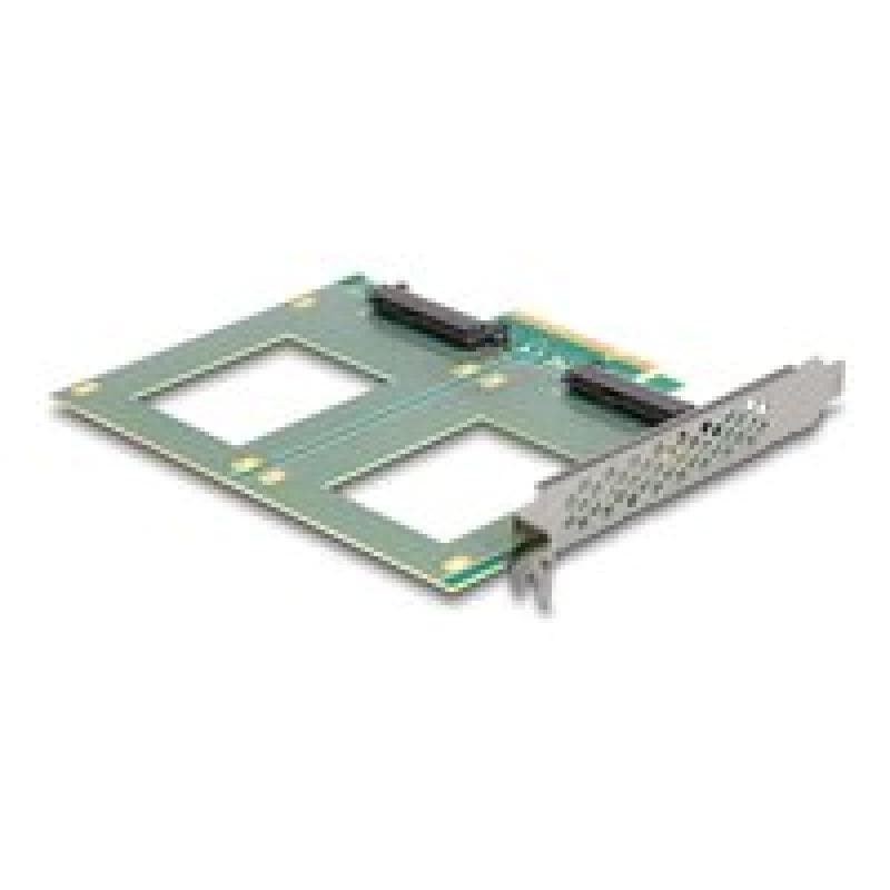 DELOCK PCI Express 4.0 x8 Karte zu 2 x intern U.2 NVMe SFF-8639 - Bifurcation LxB 144 x 122mm
