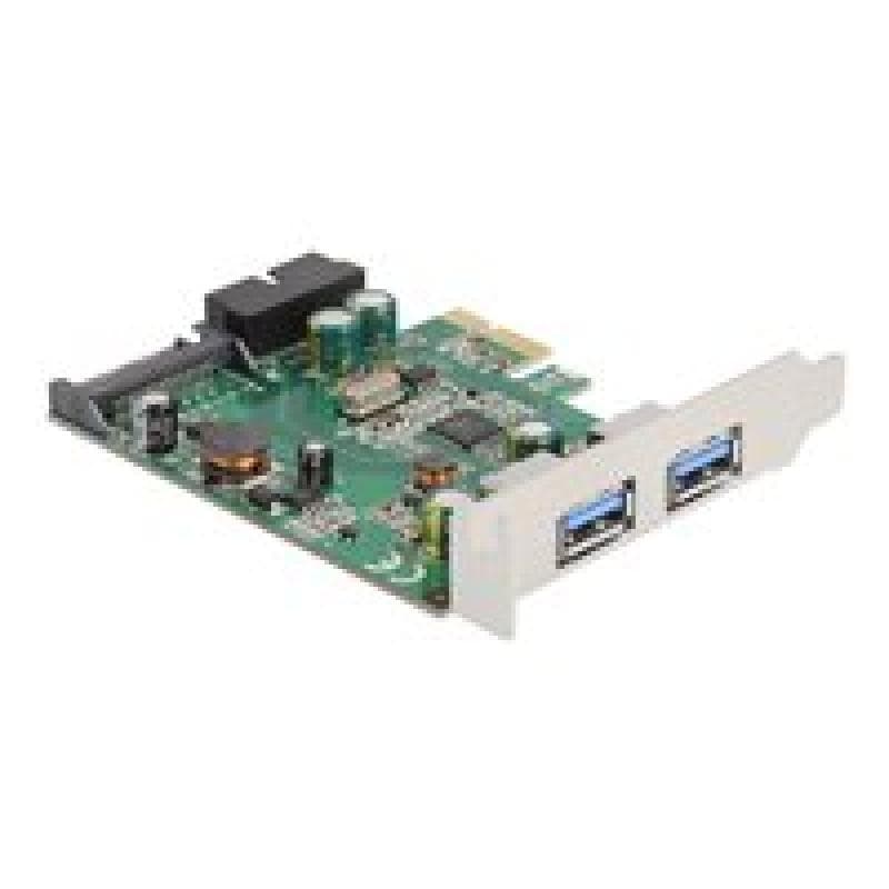 DELOCK PCI Express x1 Karte zu 2 x extern USB 3.2 Gen 1 Typ-A + 1 x intern 19 Pin USB Pfostenstecker