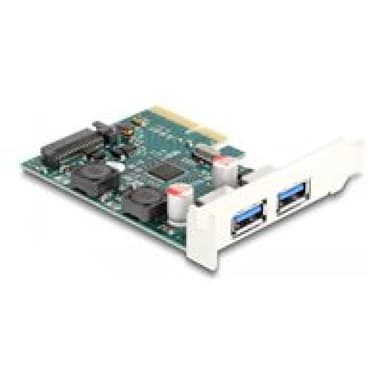 DELOCK PCI Express x4 Karte zu 2 x extern USB 10 Gbps Typ-A Buchse - Low Profile Formfaktor