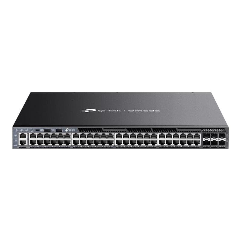 TP-LINK Omada 48-PortGigabit Stackable L3 Managed PoE+ Switch with 6 10GE SFP+ Slots