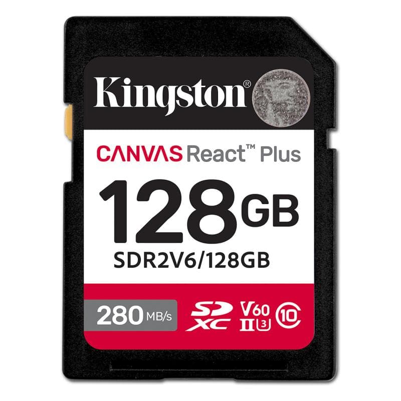 KINGSTON Canvas React Plus SDXC UHS-II 280R/100W U3 V60 for Full HD/4K 128GB