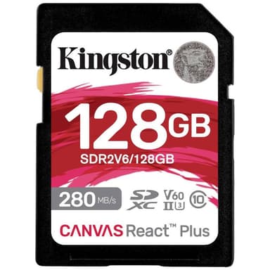 KINGSTON Canvas React Plus SDXC UHS-II 280R/100W U3 V60 for Full HD/4K 128GB