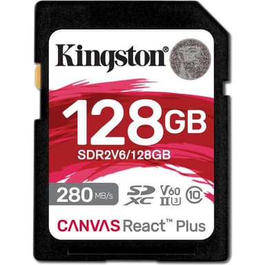 KINGSTON Canvas React Plus SDXC UHS-II 280R/100W U3 V60 for Full HD/4K 128GB