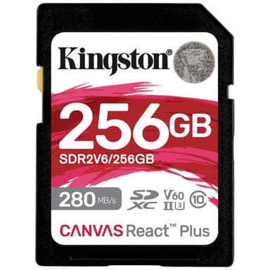 KINGSTON Canvas React Plus SDXC UHS-II 280R/150W U3 V60 for Full HD/4K 256GB
